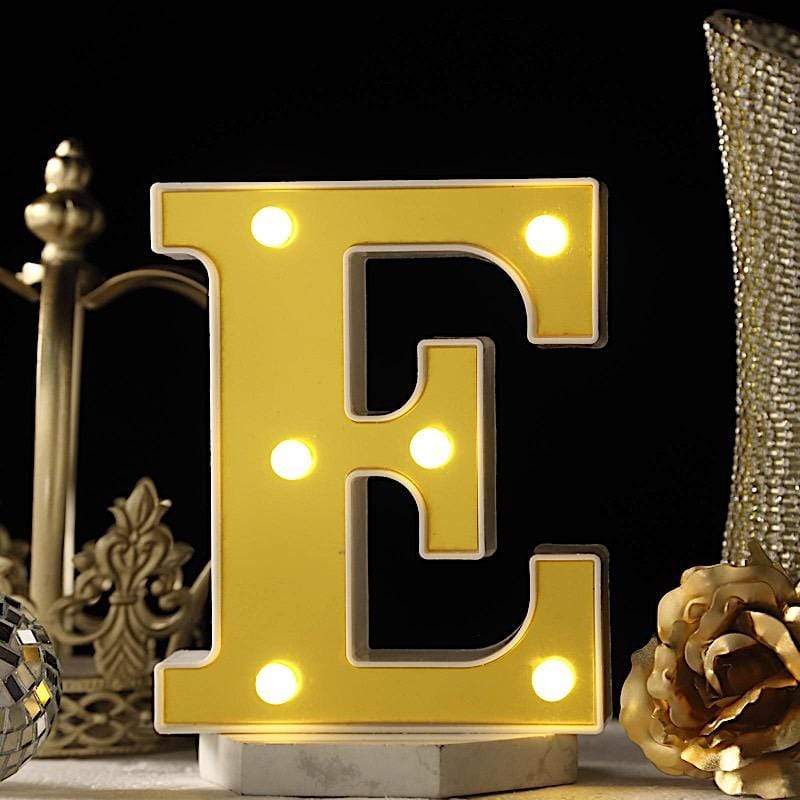 6" tall LED Lighted Gold Marquee Letters