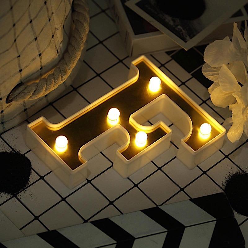 6" tall LED Lighted Gold Marquee Letters