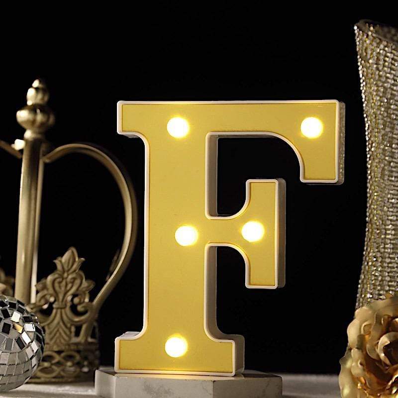 6" tall LED Lighted Gold Marquee Letters