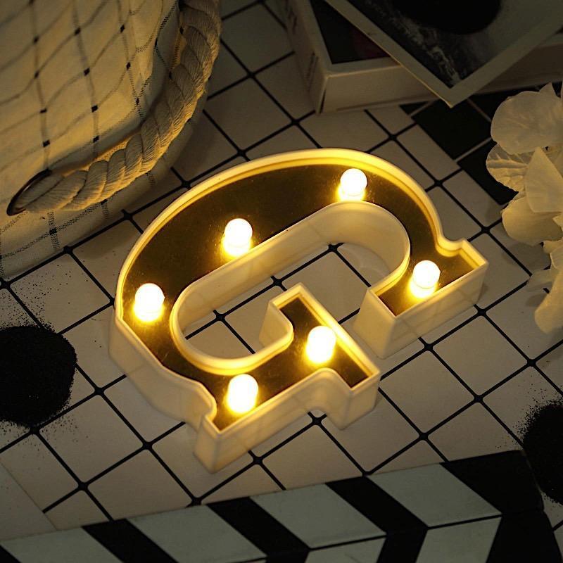 6" tall LED Lighted Gold Marquee Letters
