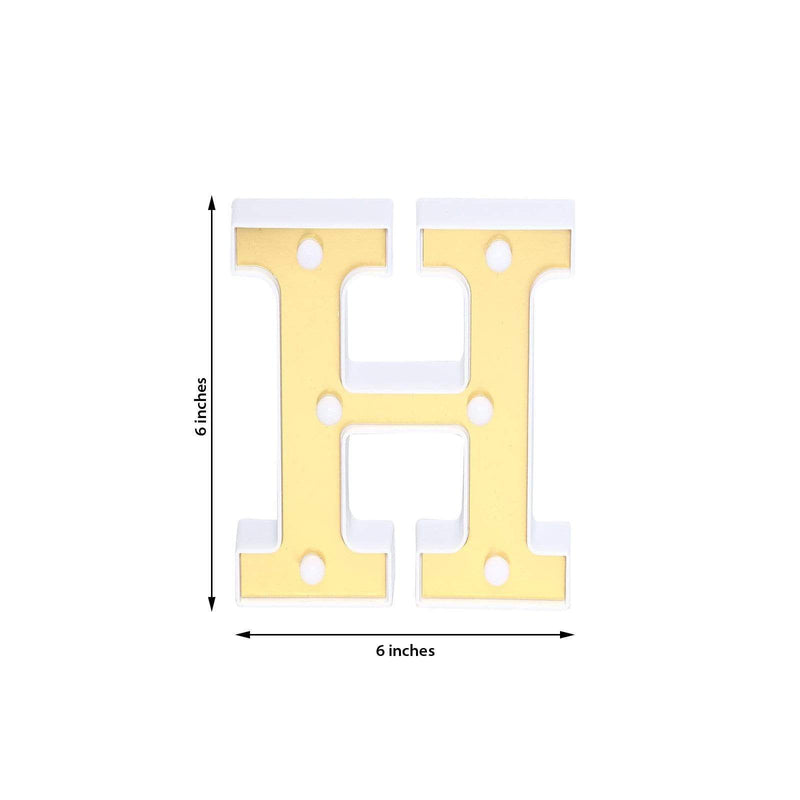 6" tall LED Lighted Gold Marquee Letters