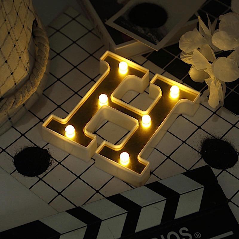 6" tall LED Lighted Gold Marquee Letters