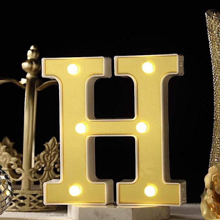 6" tall LED Lighted Gold Marquee Letters