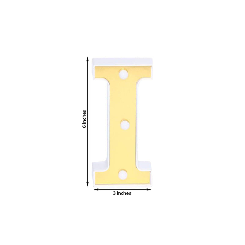 6" tall LED Lighted Gold Marquee Letters