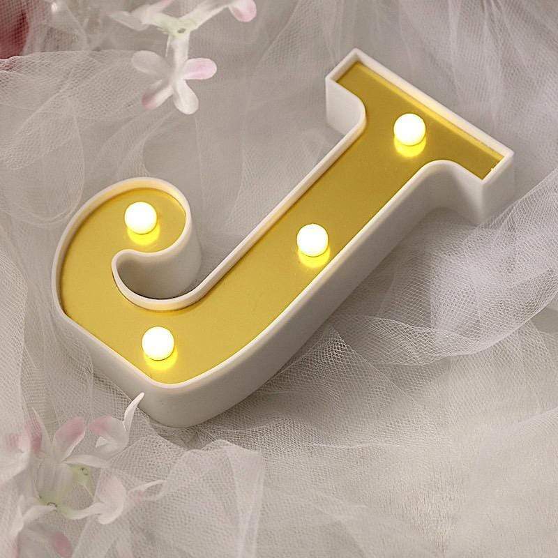 6" tall LED Lighted Gold Marquee Letters