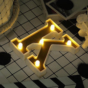 6" tall LED Lighted Gold Marquee Letters