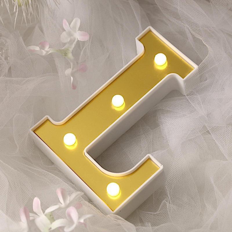 6" tall LED Lighted Gold Marquee Letters