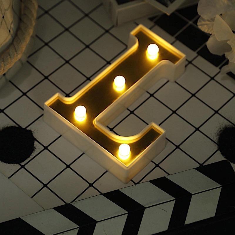 6" tall LED Lighted Gold Marquee Letters