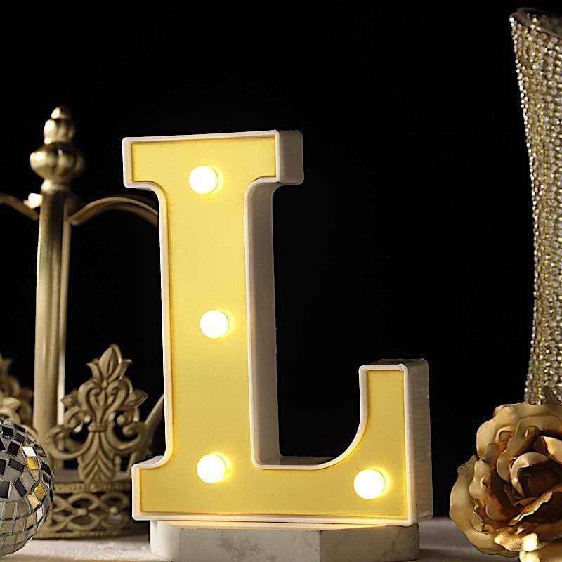 6" tall LED Lighted Gold Marquee Letters