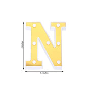 6" tall LED Lighted Gold Marquee Letters