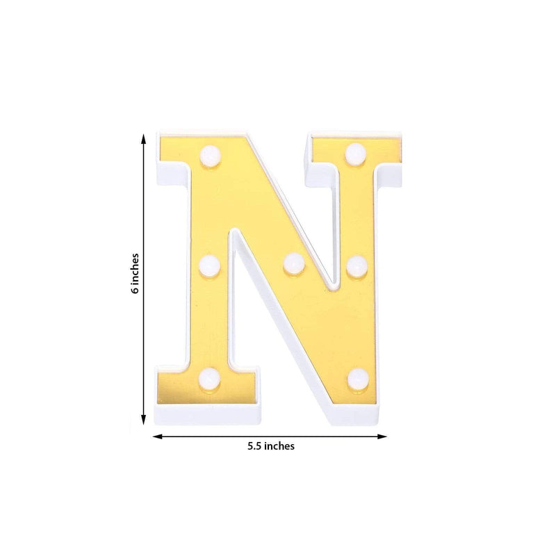 6" tall LED Lighted Gold Marquee Letters