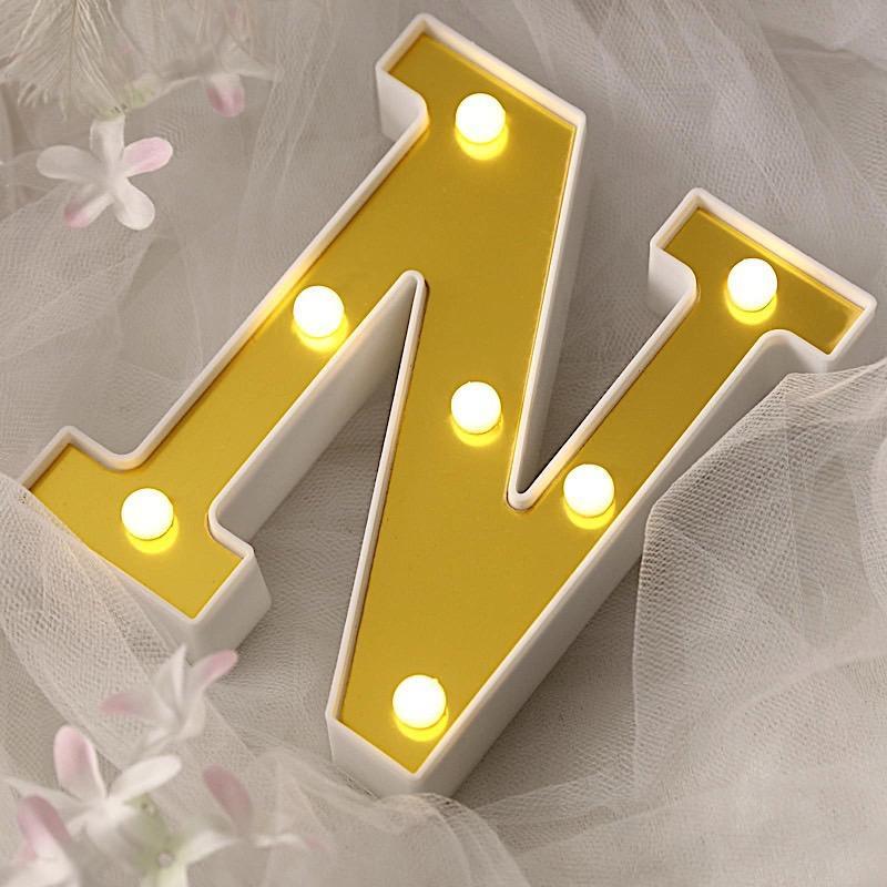 6" tall LED Lighted Gold Marquee Letters