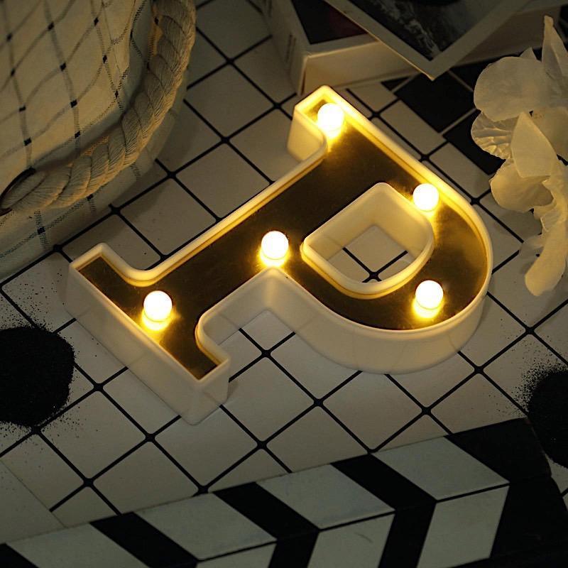 6" tall LED Lighted Gold Marquee Letters