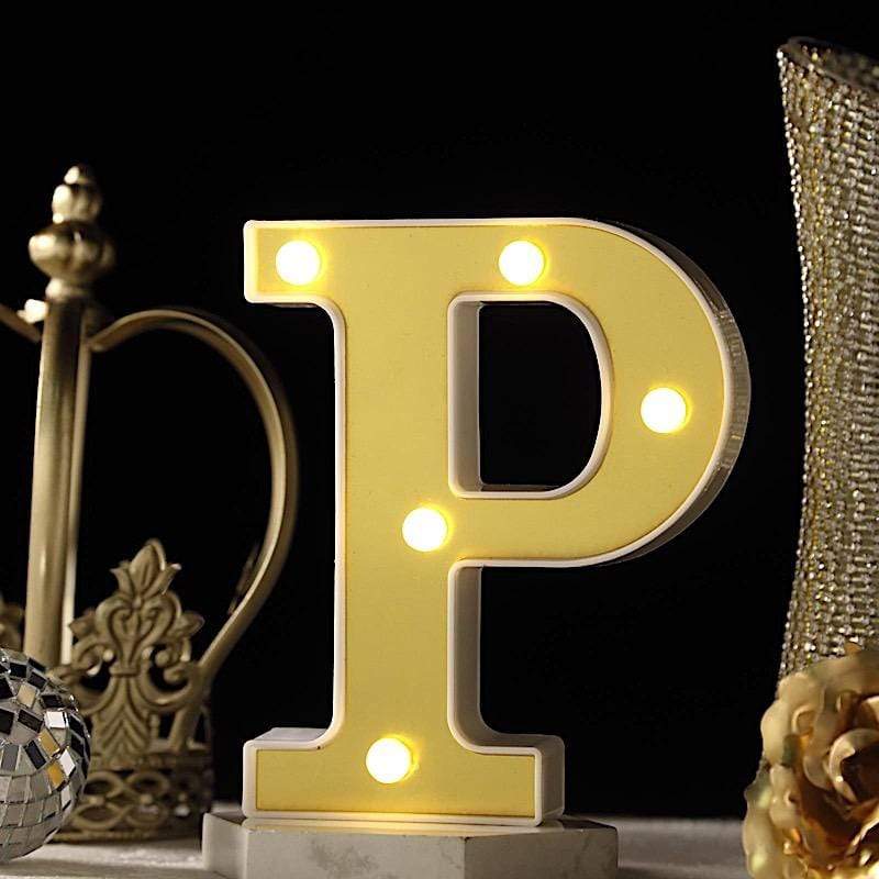 6" tall LED Lighted Gold Marquee Letters