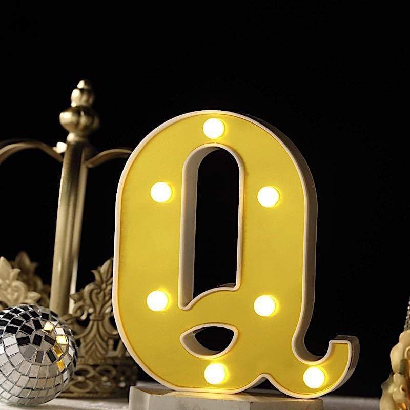 6" tall LED Lighted Gold Marquee Letters