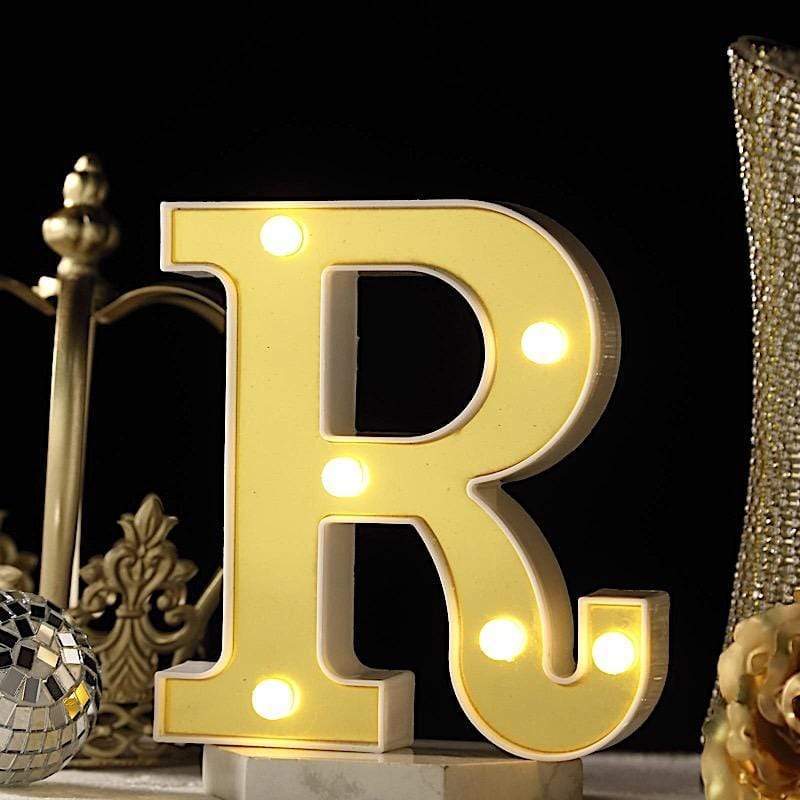 6" tall LED Lighted Gold Marquee Letters
