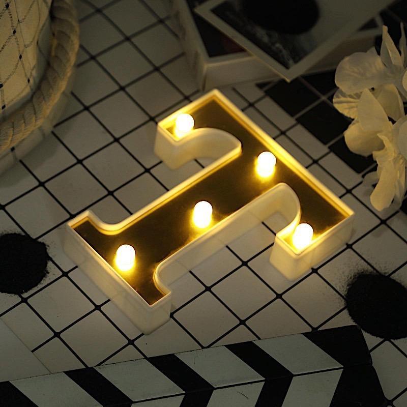 6" tall LED Lighted Gold Marquee Letters