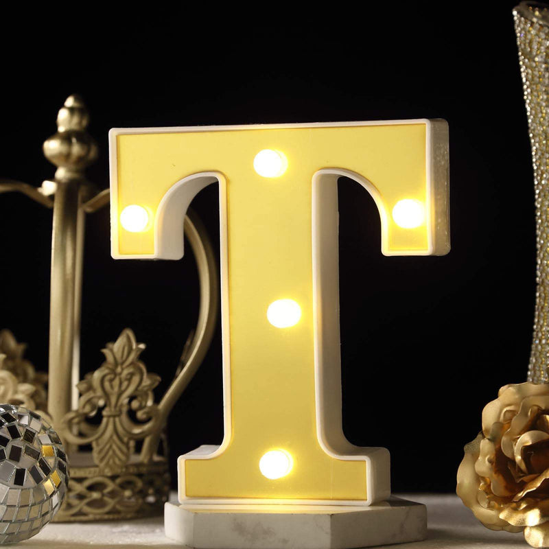 6" tall LED Lighted Gold Marquee Letters