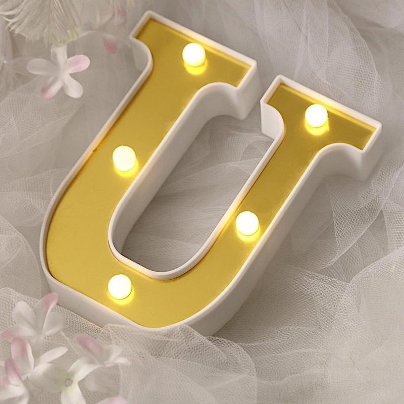 6" tall LED Lighted Gold Marquee Letters