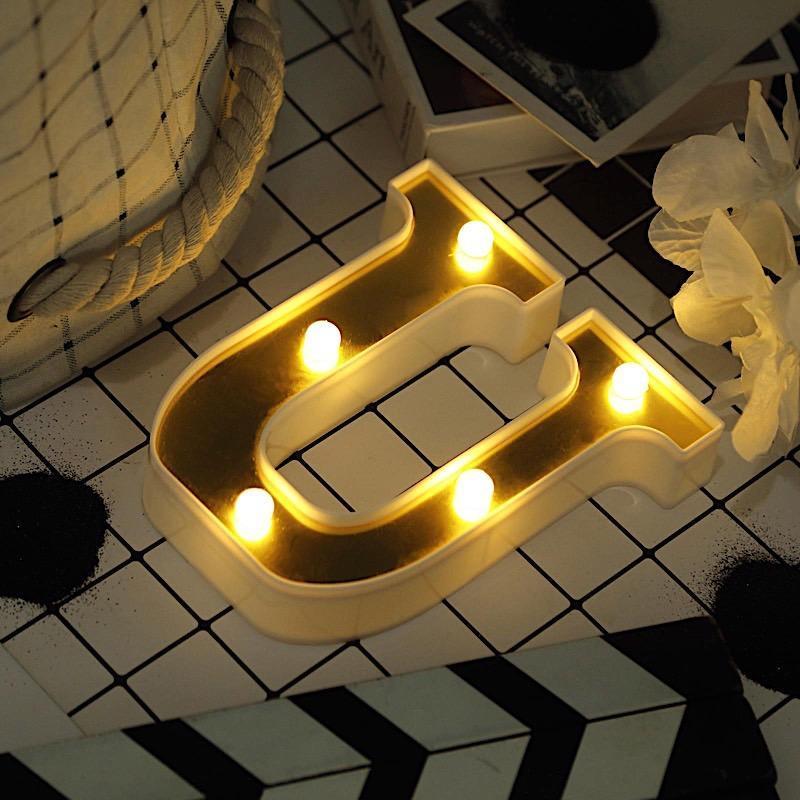 6" tall LED Lighted Gold Marquee Letters