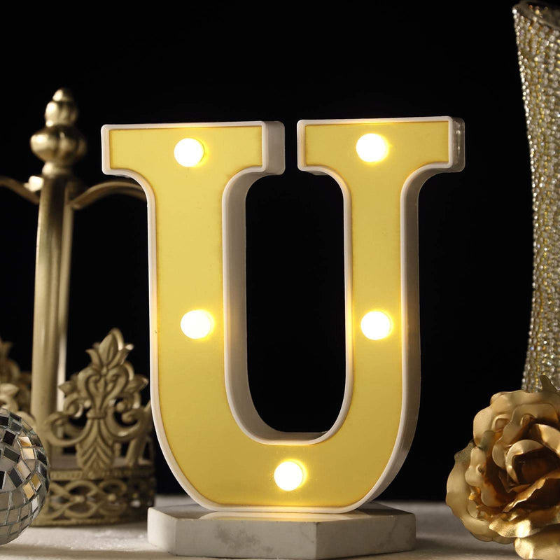 6" tall LED Lighted Gold Marquee Letters