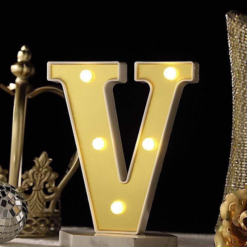 6" tall LED Lighted Gold Marquee Letters