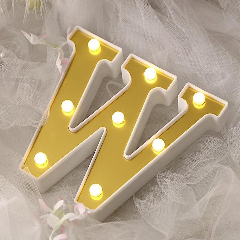 6" tall LED Lighted Gold Marquee Letters