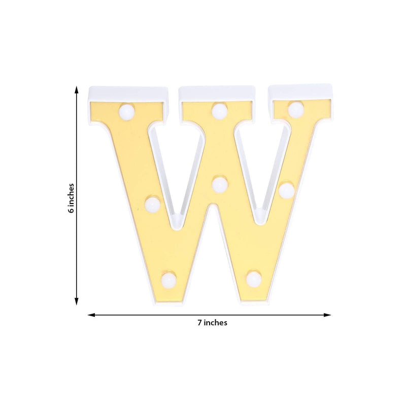 6" tall LED Lighted Gold Marquee Letters