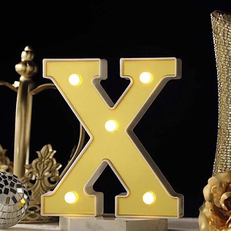 6" tall LED Lighted Gold Marquee Letters