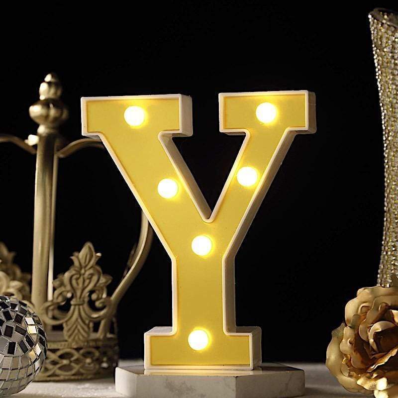 6" tall LED Lighted Gold Marquee Letters