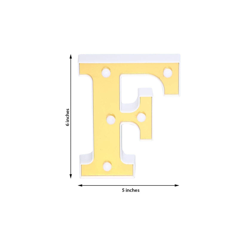 6" tall LED Lighted Gold Marquee Letters