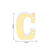 6" tall LED Lighted Gold Marquee Letters