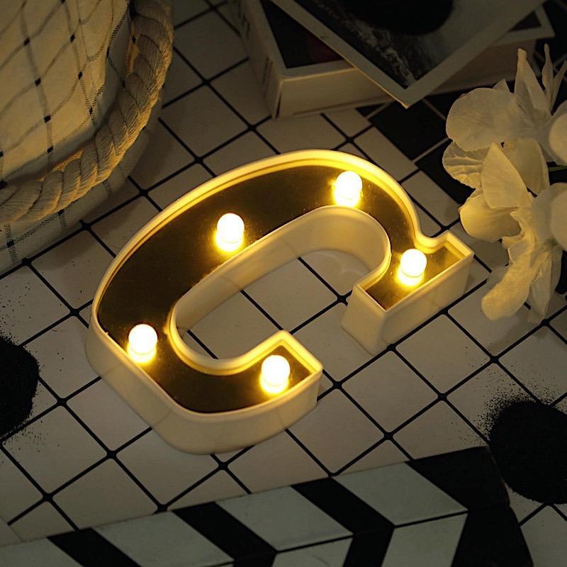 6" tall LED Lighted Gold Marquee Letters