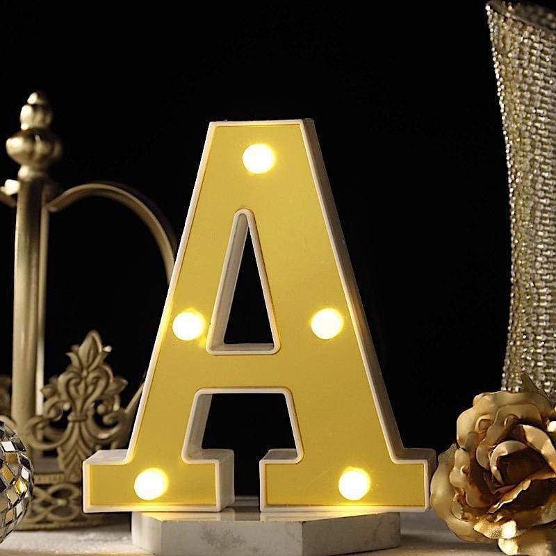 6" tall LED Lighted Gold Marquee Letters