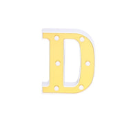 6" tall LED Lighted Gold Marquee Letters WOD_METLTR03_6_D