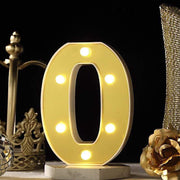 6" tall LED Lighted Gold Marquee Numbers