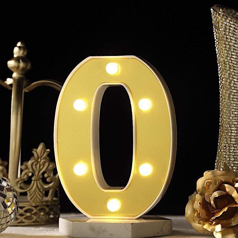 6" tall LED Lighted Gold Marquee Numbers