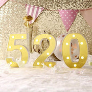 6" tall LED Lighted Gold Marquee Numbers