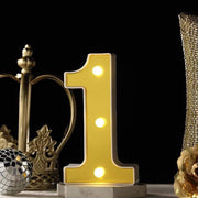 6" tall LED Lighted Gold Marquee Numbers