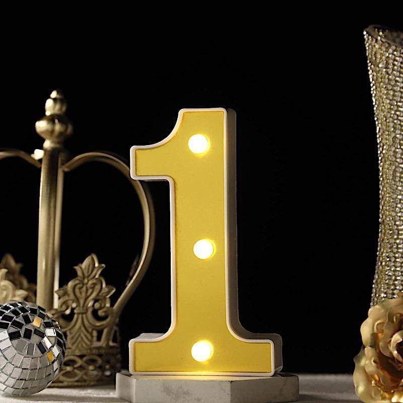 6" tall LED Lighted Gold Marquee Numbers