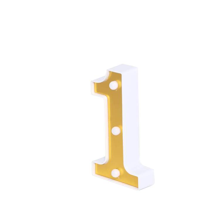 6" tall LED Lighted Gold Marquee Numbers