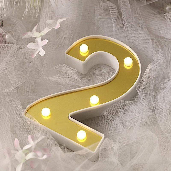 6" tall LED Lighted Gold Marquee Numbers