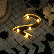 6" tall LED Lighted Gold Marquee Numbers