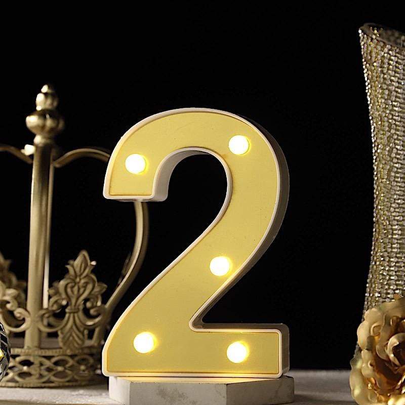 6" tall LED Lighted Gold Marquee Numbers