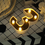 6" tall LED Lighted Gold Marquee Numbers