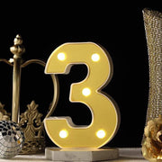 6" tall LED Lighted Gold Marquee Numbers