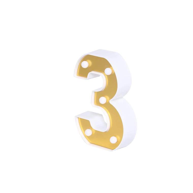 6" tall LED Lighted Gold Marquee Numbers