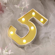 6" tall LED Lighted Gold Marquee Numbers