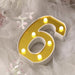 6" tall LED Lighted Gold Marquee Numbers