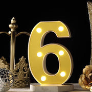 6" tall LED Lighted Gold Marquee Numbers